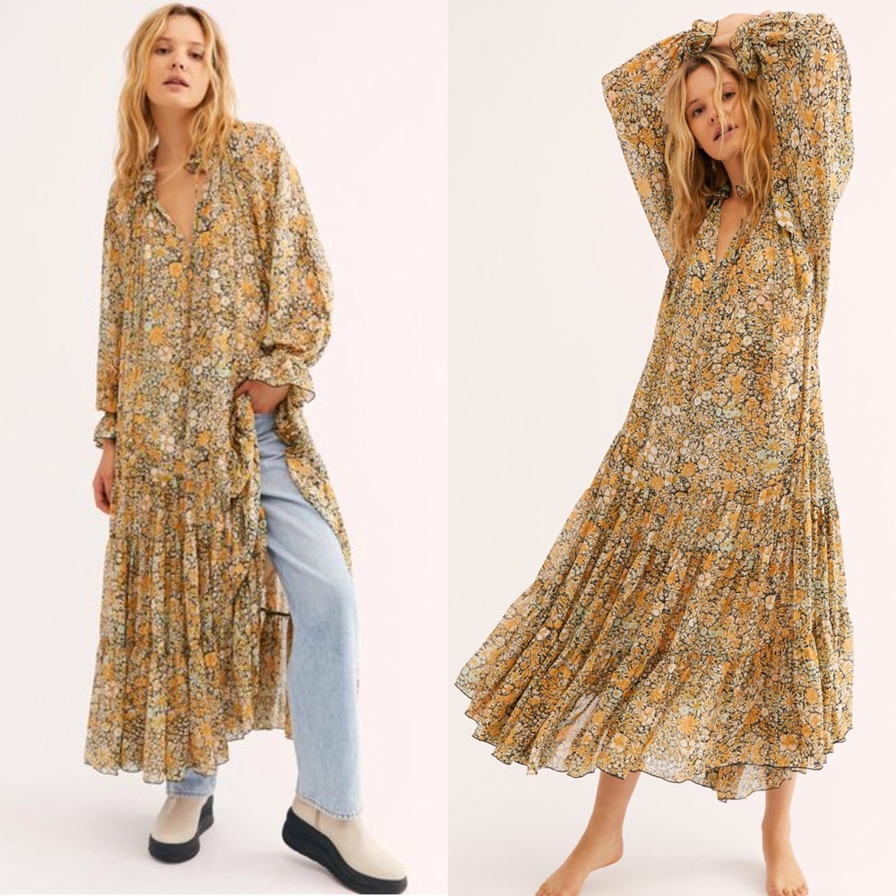Free People Feeling Groovy Floral Tier Maxi Dress